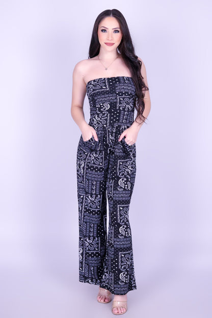 PAISLEY NIGHTS TUBE JUMPSUIT