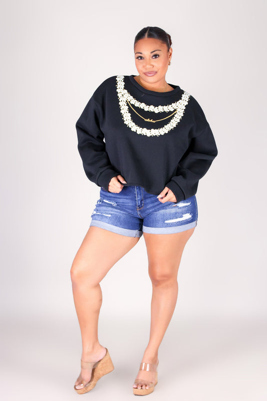 LAYERED PUAKENIKENI ALOHA SWEATER