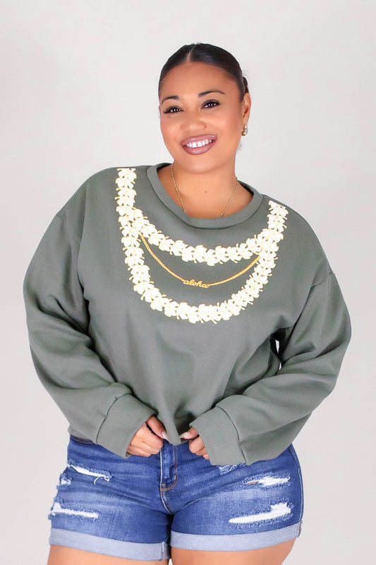 LAYERED PUAKENIKENI ALOHA SWEATER