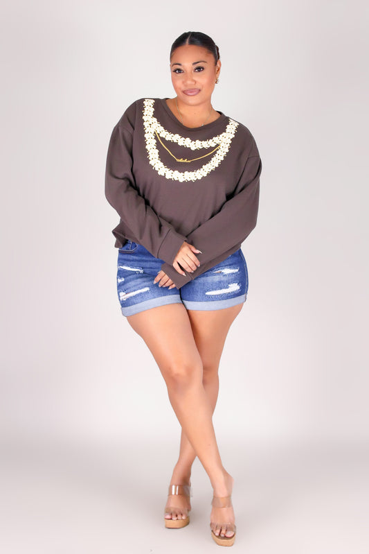 LAYERED PUAKENIKENI ALOHA SWEATER