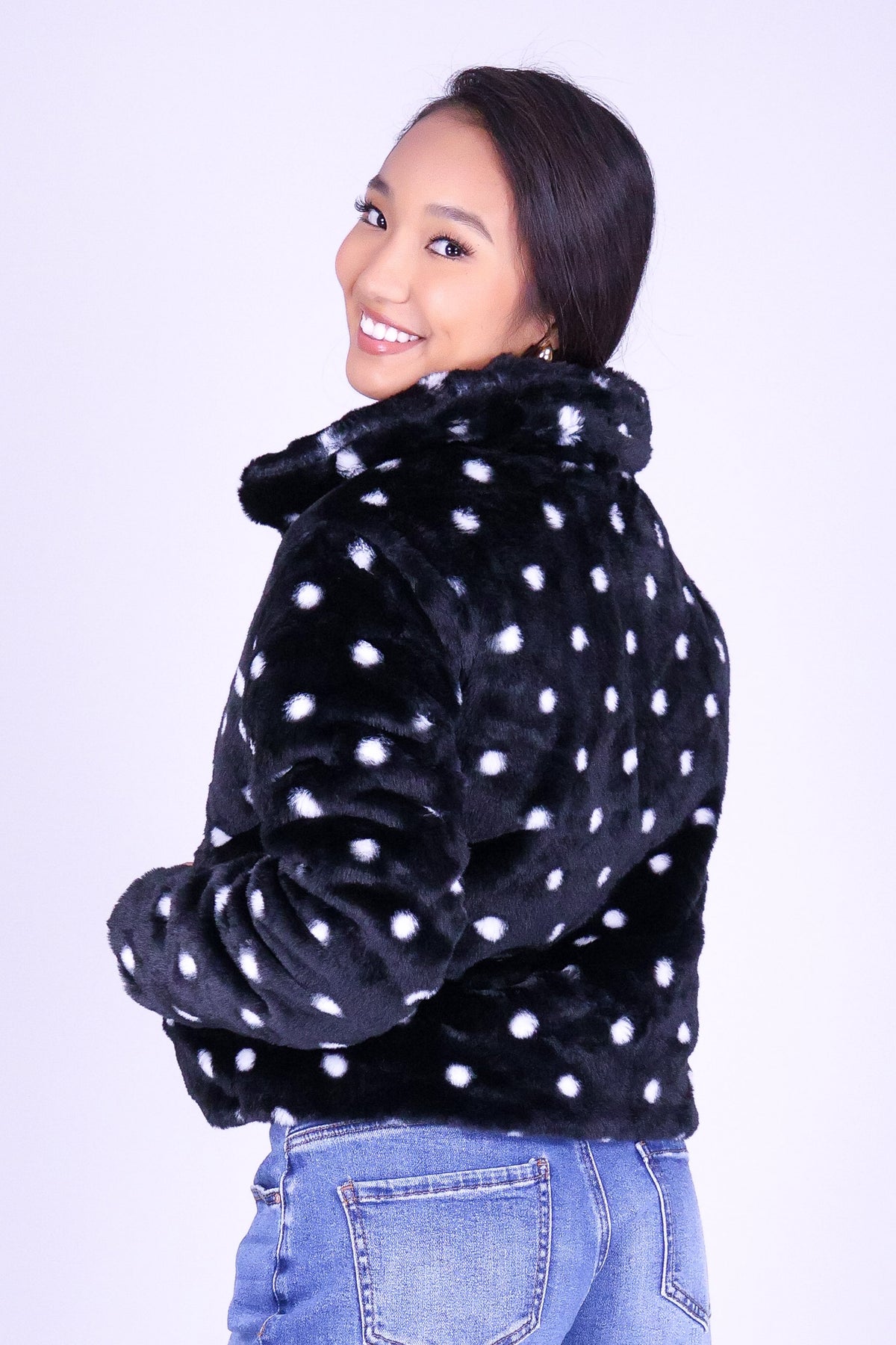 JUST FOR SHOW FAUX FUR JACKET