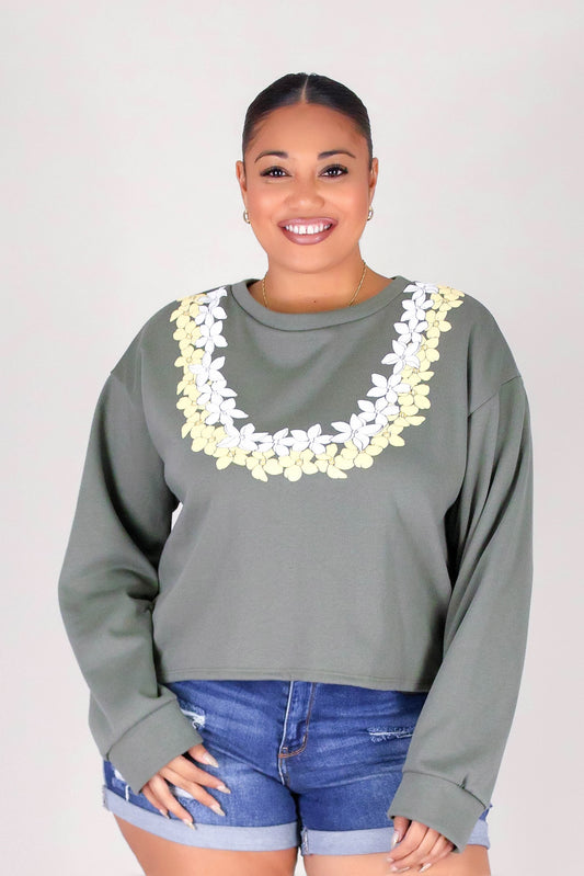 OPEN PUAKENIKENI PIKAKE LEI SWEATER