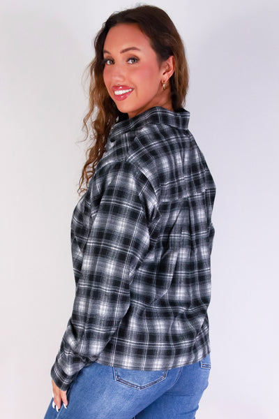 Jeans Warehouse Hawaii - L/S PRINT WOVEN CASUAL TOPS - PLAID ABOUT YOU TOP | By HYFVE
