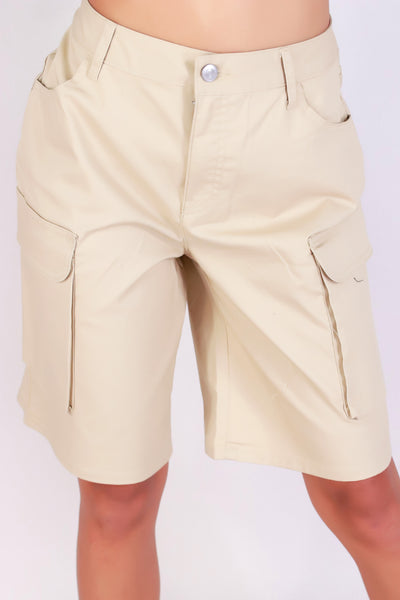 Jeans Warehouse Hawaii - SOLID WOVEN SHORTS - CARGO CUTIE JORTS | By ACTIVE USA