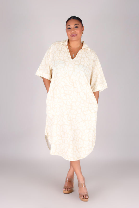 WAVY HIBISCUS T-SHIRT DRESS