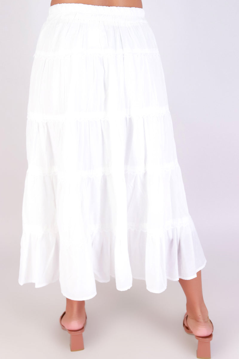 Jeans Warehouse Hawaii - WOVEN LONG SKIRT - TIER ME OUT MIDI SKIRT | By PASSPORT/MS BUBBLES
