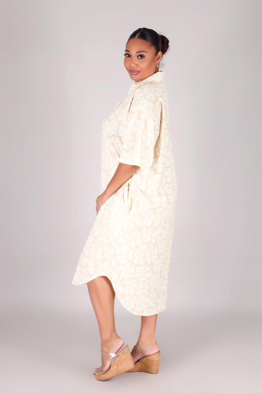 WAVY HIBISCUS T-SHIRT DRESS