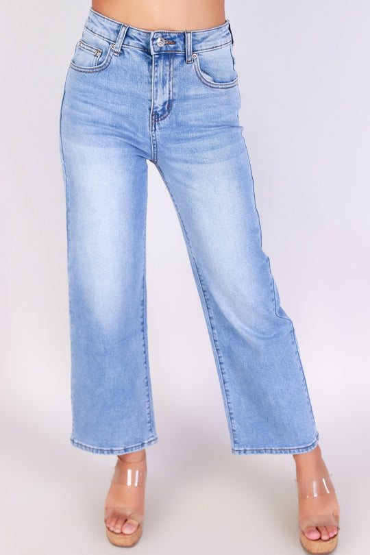 TRUE LINE DENIM CAPRIS