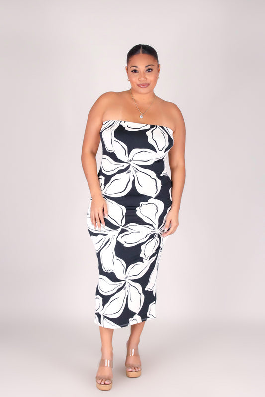 WHERE PETALS FALLS MIDI DRESS