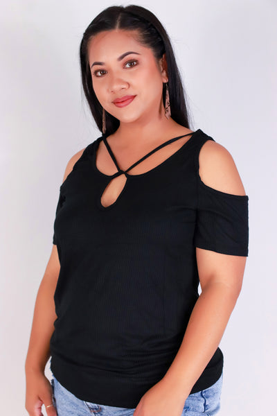 Jeans Warehouse Hawaii - PLUS S/S Knit Top - PEEK CHIC TOP | By STYLE TREE INC
