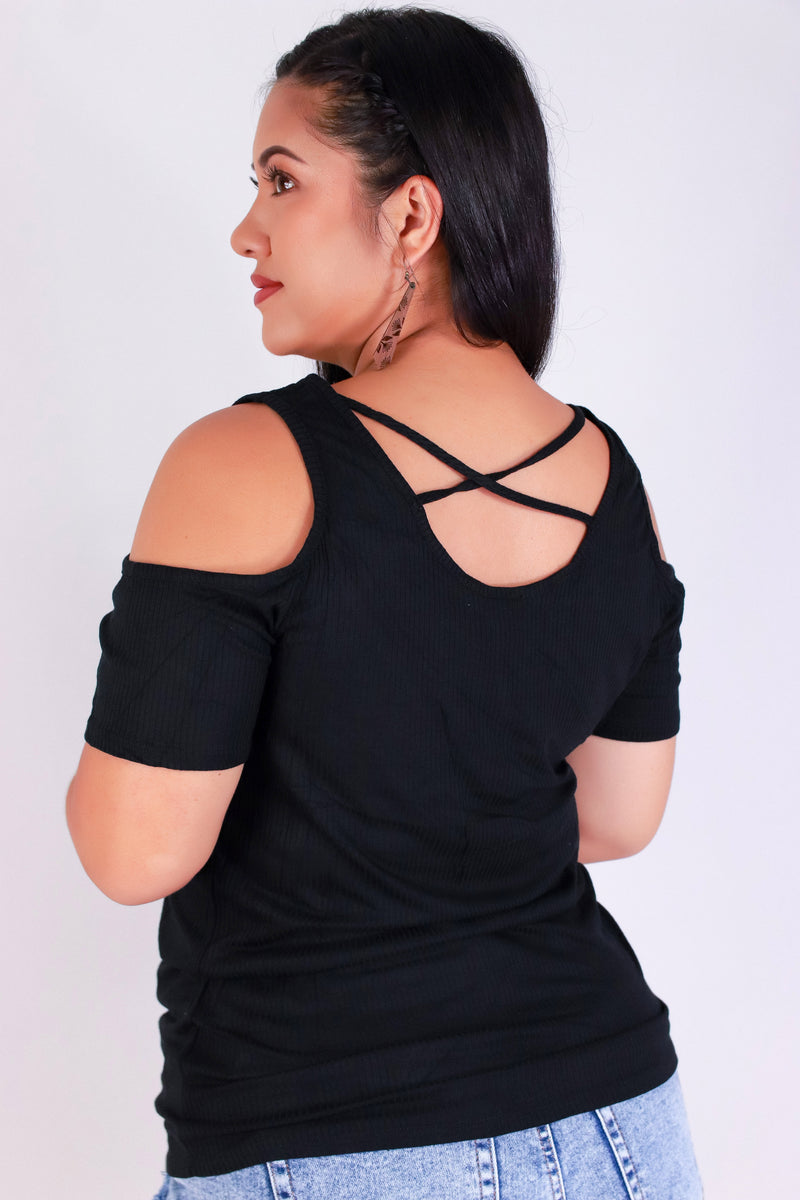 Jeans Warehouse Hawaii - PLUS S/S Knit Top - PEEK CHIC TOP | By STYLE TREE INC