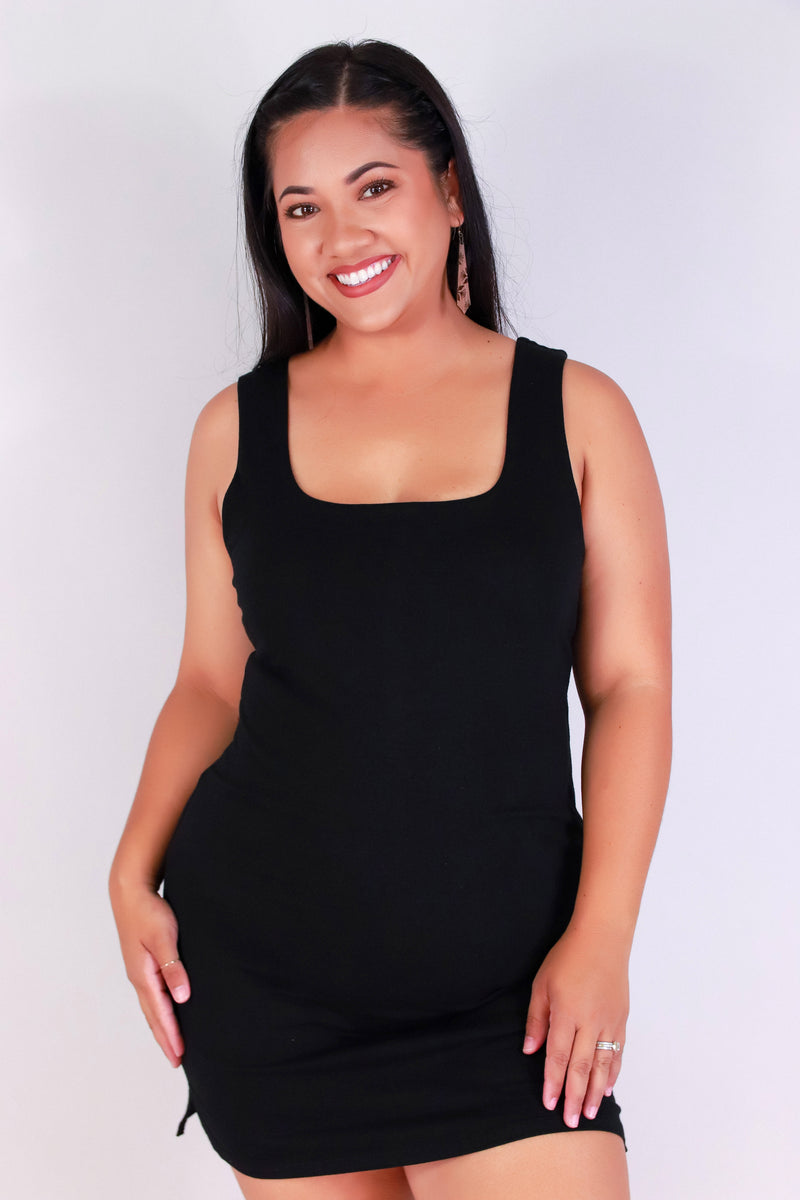 Jeans Warehouse Hawaii - PLUS PLUS SOLID KNIT DRESSES - MOVE IN STYLE DRESS | By CRESCITA APPAREL/SHINE I