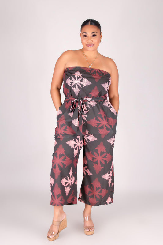 TORCH GINGER QUILT TUBE JUMPSUIT