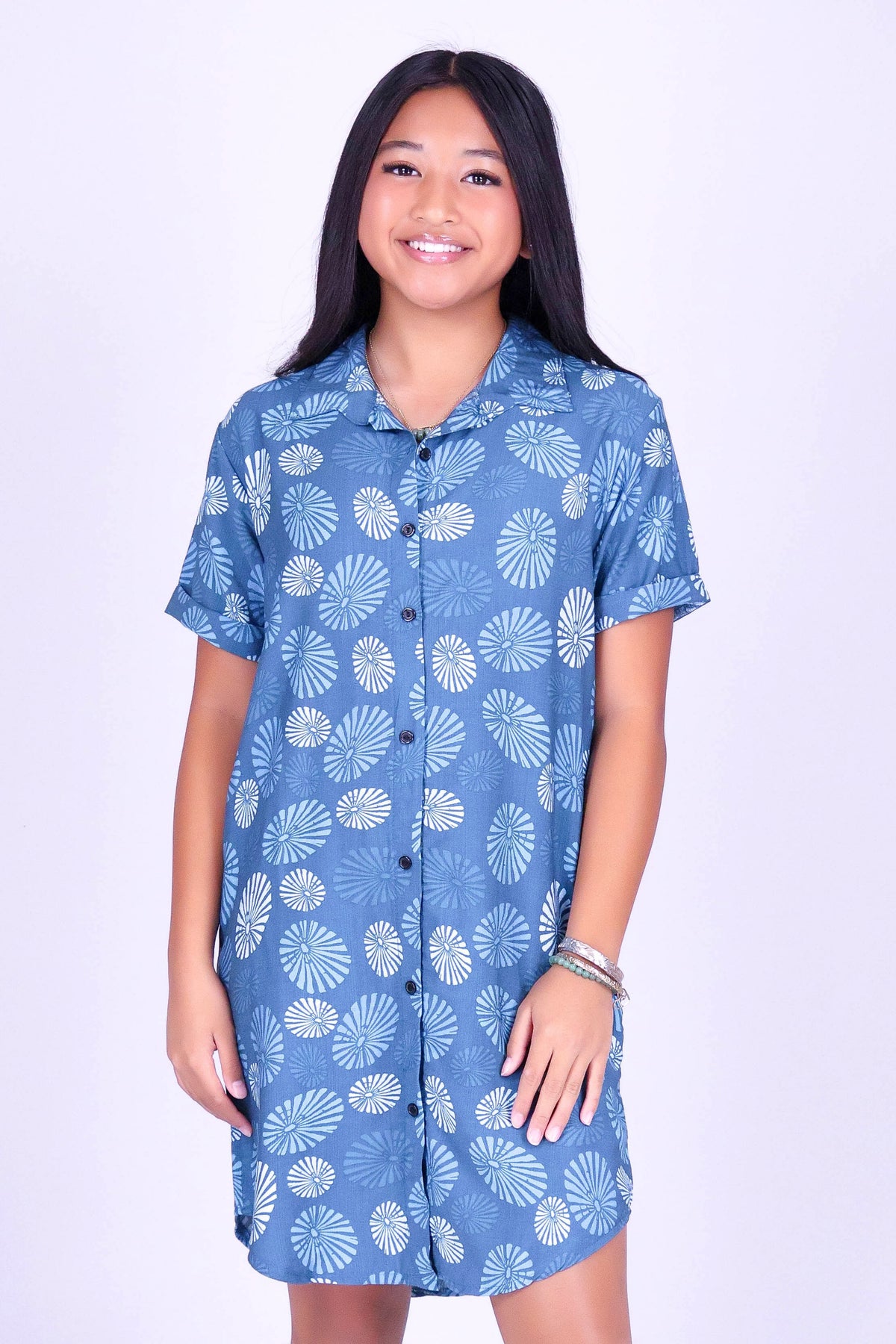 OPIHI BUTTON DOWN DRESS | KIDS SIZE 2-16