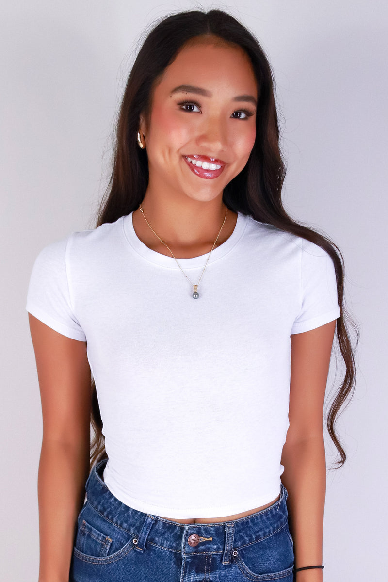 Jeans Warehouse Hawaii - S/S SOLID BASIC - ONLY FOR ME CROP TOP | By POPULAR 21