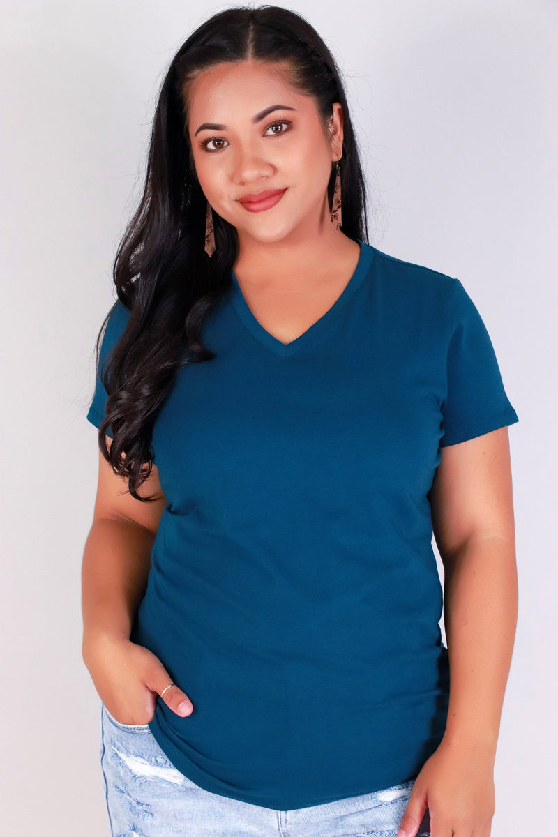 Jeans Warehouse Hawaii - PLUS BASIC V NECK TEES - BARE NECESSI-TEE | By ACTIVE USA