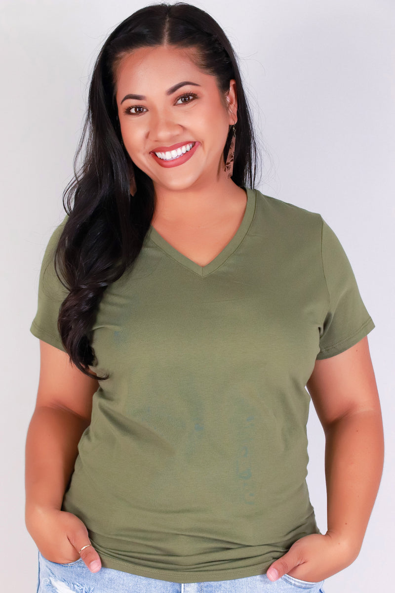 Jeans Warehouse Hawaii - PLUS BASIC V NECK TEES - BARE NECESSI-TEE | By ACTIVE USA