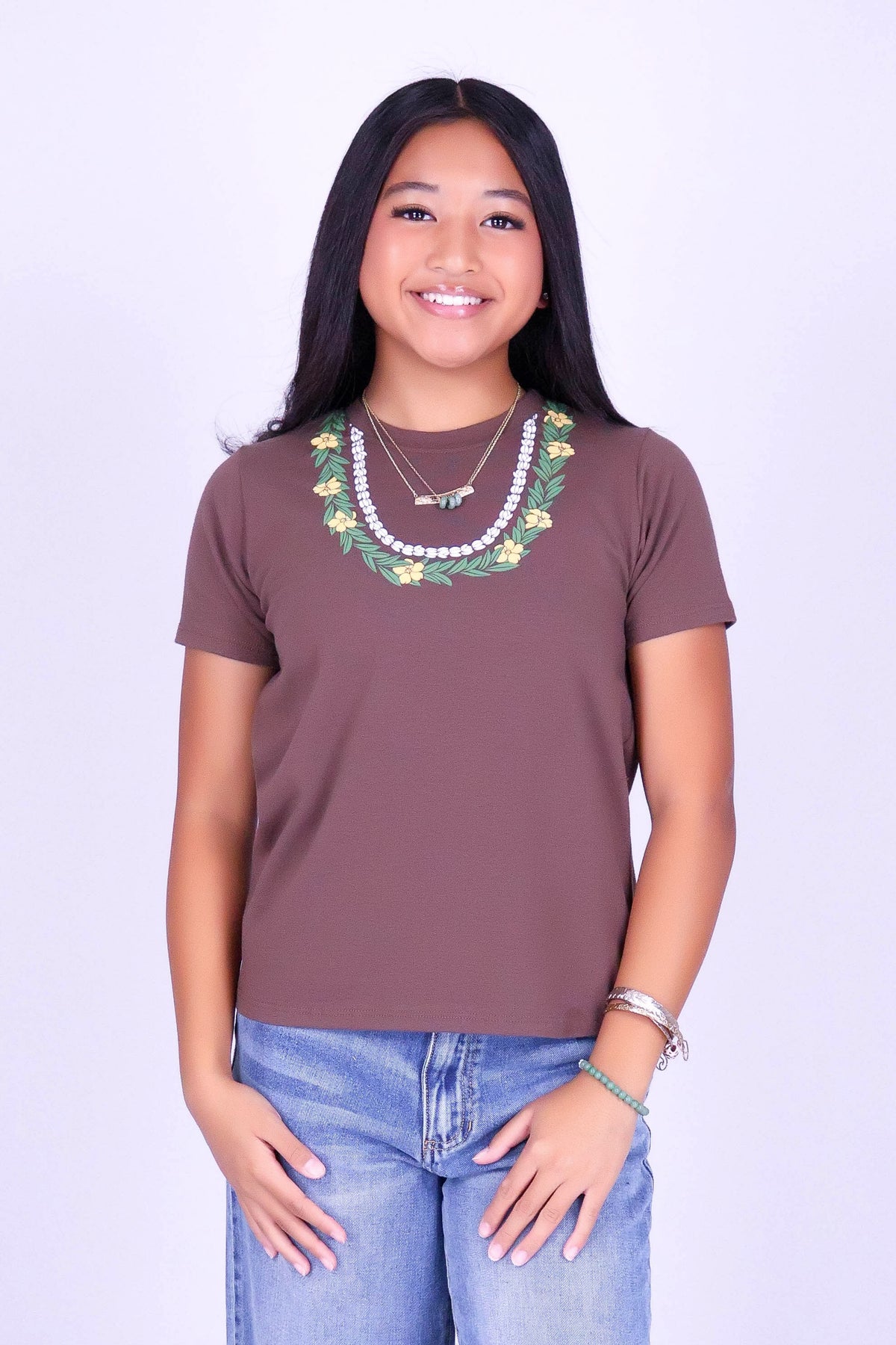 MAILE PUAKENIKENI PIKAKE OVERSIZED LEI TEE | KIDS SIZE 4-14