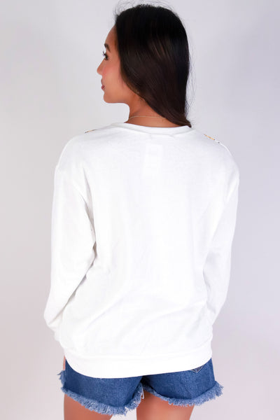 Jeans Warehouse Hawaii - SOLID LONG SLV TOPS - PUAKENIKENI LEI SWEATER | By ROCK & ROSE BY CHERIE