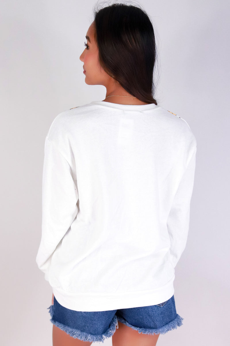 Jeans Warehouse Hawaii - SOLID LONG SLV TOPS - PUAKENIKENI LEI SWEATER | By ROCK & ROSE BY CHERIE