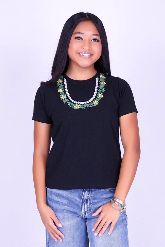 MAILE PUAKENIKENI PIKAKE OVERSIZED LEI TEE | KIDS SIZE 4-14