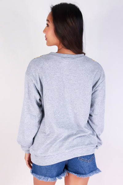 Jeans Warehouse Hawaii - SOLID LONG SLV TOPS - PUAKENIKENI LEI SWEATER | By ROCK & ROSE BY CHERIE