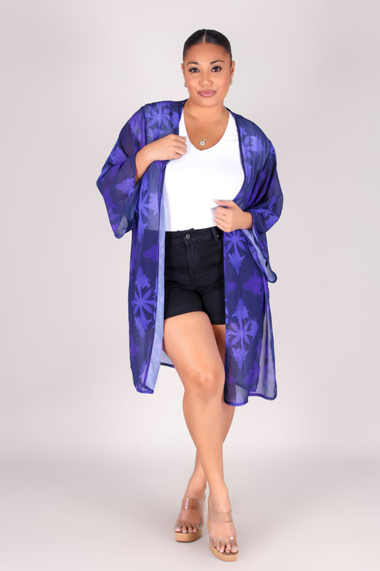 TORCH GINGER QUILT CHIFFON CARDIGAN