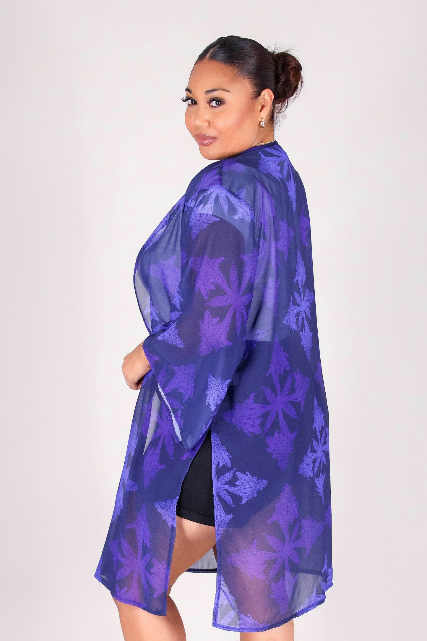 TORCH GINGER QUILT CHIFFON CARDIGAN
