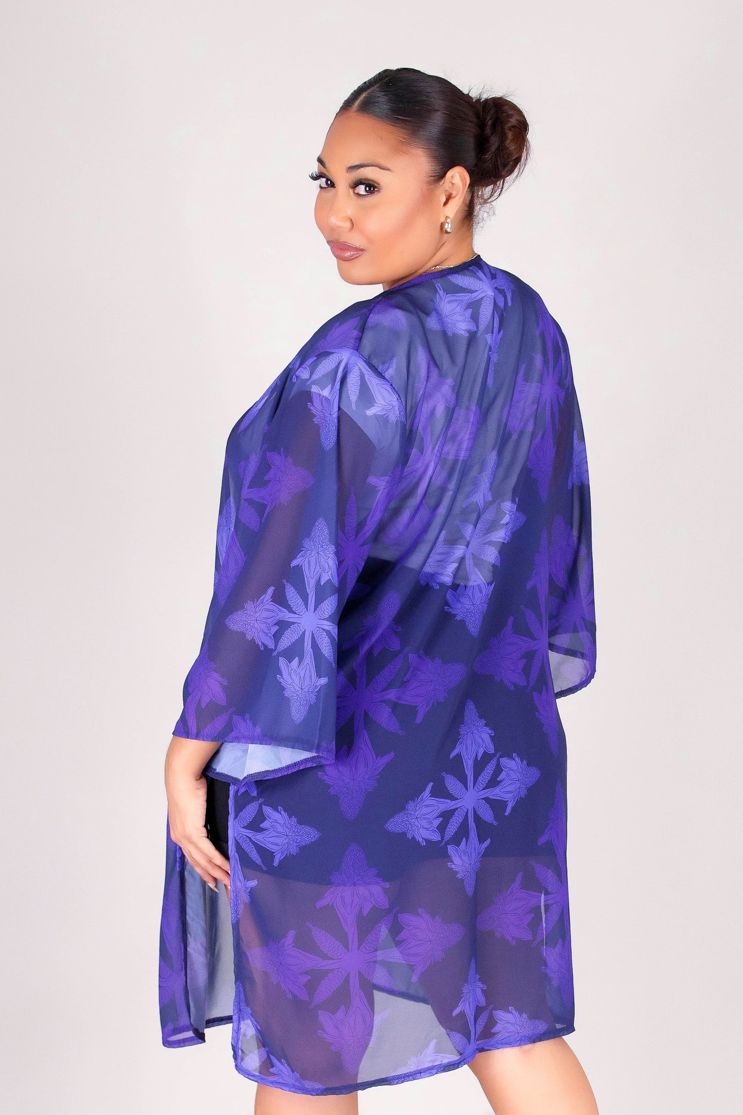 TORCH GINGER QUILT CHIFFON CARDIGAN
