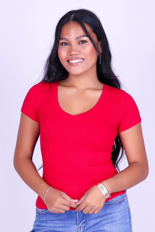 SIMPLY WORN RIBBED TEE