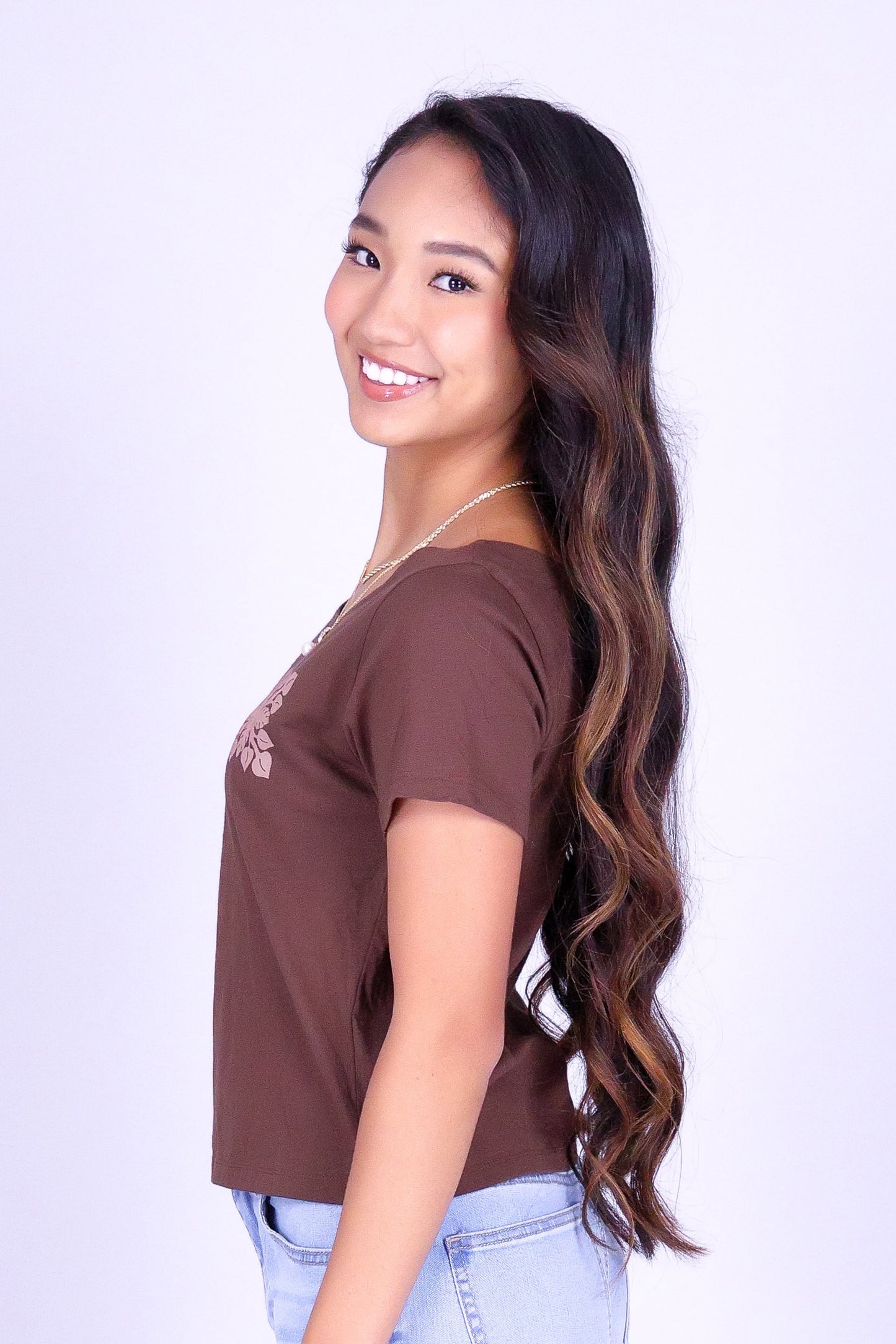 QUILT OFF SHOULDER CROP TEE