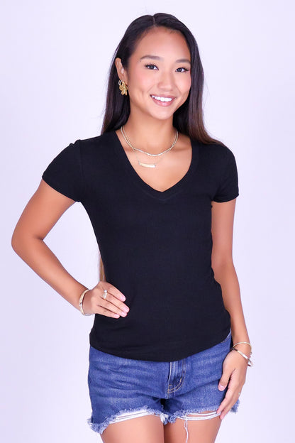 SIMPLY WORN RIBBED TEE