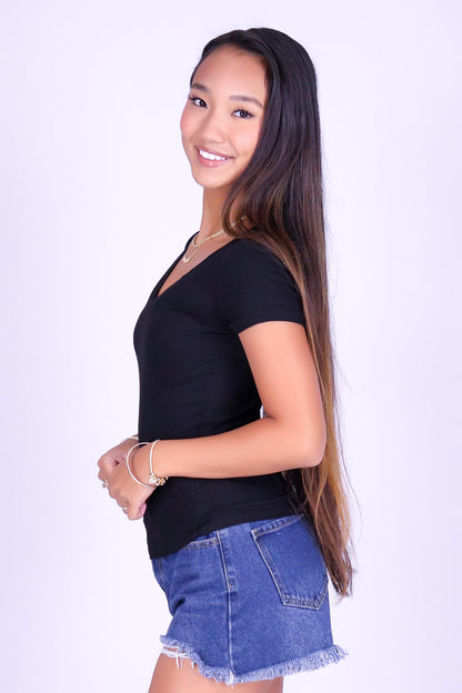 SIMPLY WORN RIBBED TEE