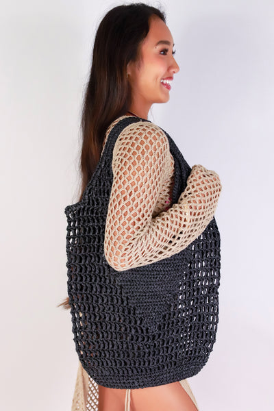 Jeans Warehouse Hawaii - TOTES - STRAW MESH TOTE | By DUELLE FASHION INC
