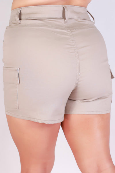 Jeans Warehouse Hawaii - PLUS SOLID WOVEN SHORTS - ON THE GO SHORTS | By WAX JEAN