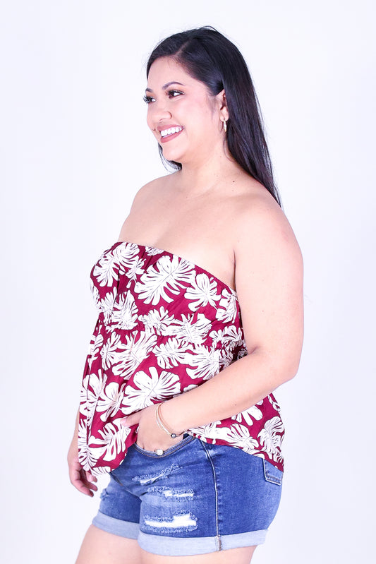 MONSTERA MOON TUBE TOP