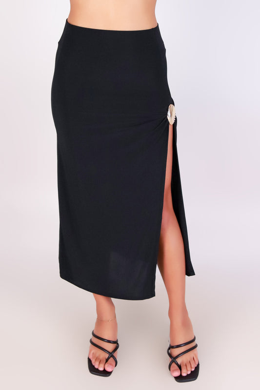 Jeans Warehouse Hawaii - KNIT LONG SKIRT - GOLDEN TIDE MAXI SKIRT | By LAC BLEU