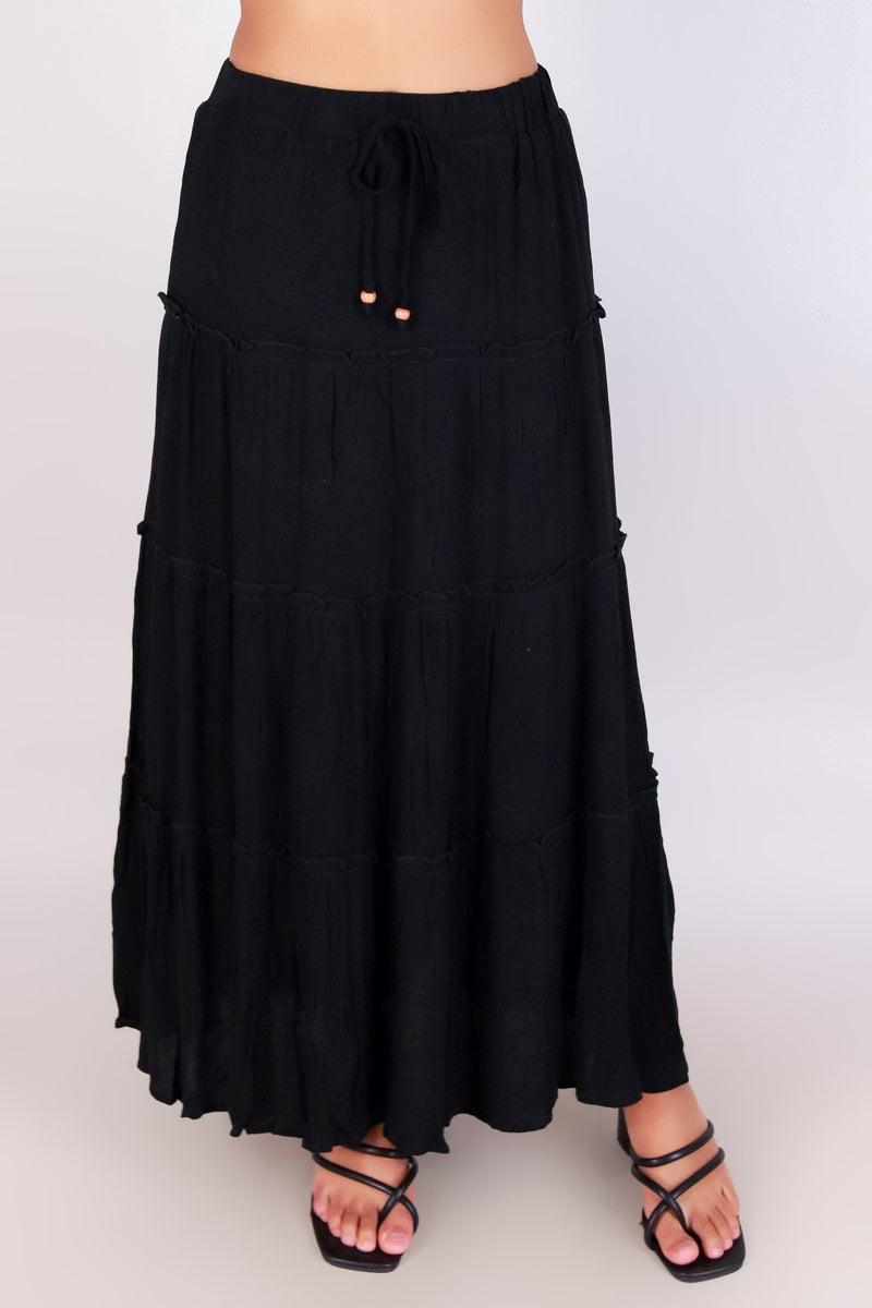 Jeans Warehouse Hawaii - WOVEN LONG SKIRT - TOP TIER MAXI SKIRT | By PAPERMOON/ B_ENVIED