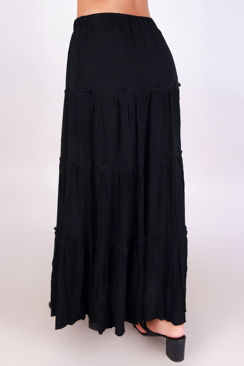 Jeans Warehouse Hawaii - WOVEN LONG SKIRT - TOP TIER MAXI SKIRT | By PAPERMOON/ B_ENVIED