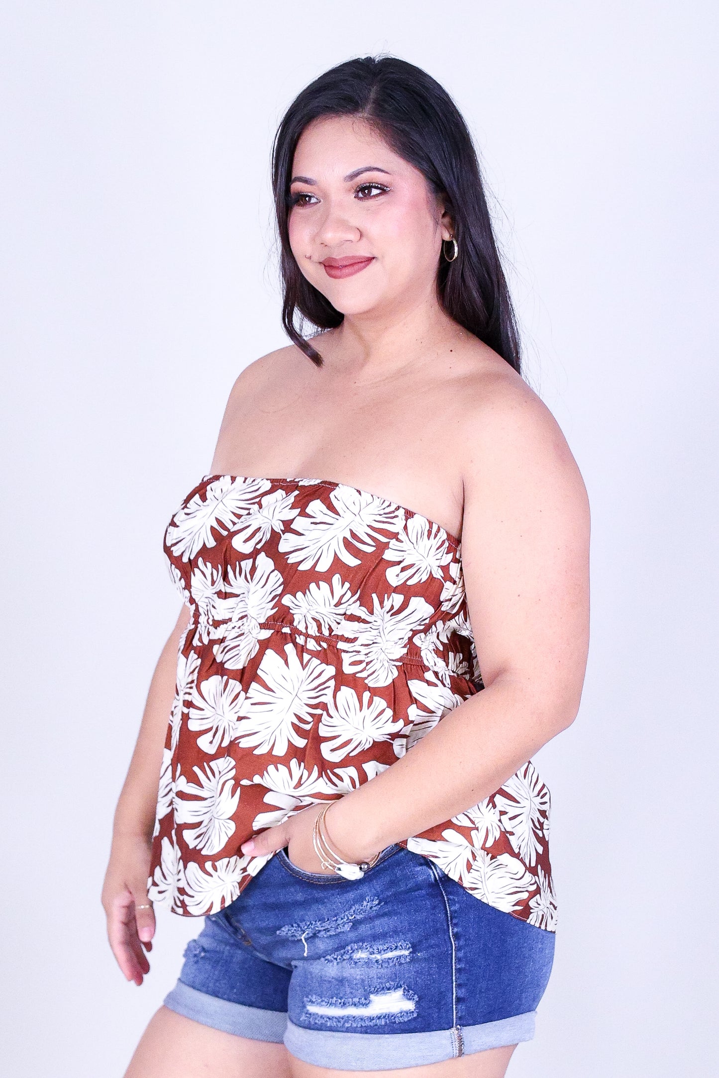 MONSTERA MOON TUBE TOP