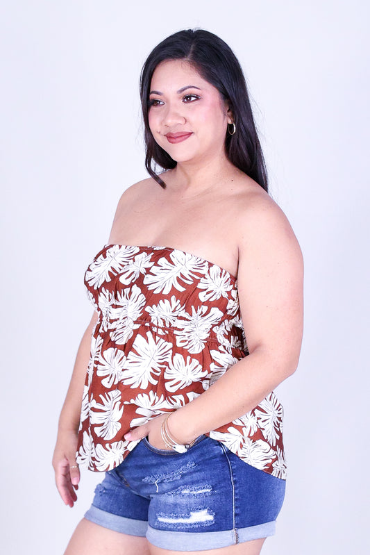 MONSTERA MOON TUBE TOP