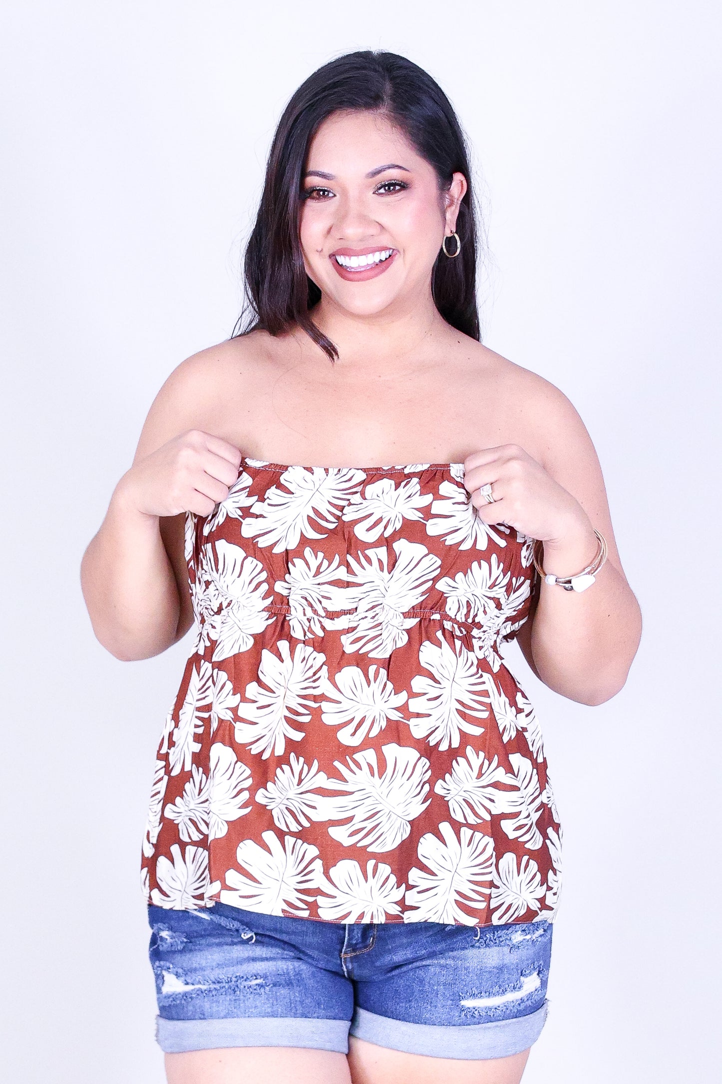 MONSTERA MOON TUBE TOP