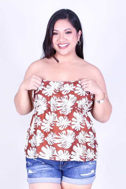 MONSTERA MOON TUBE TOP