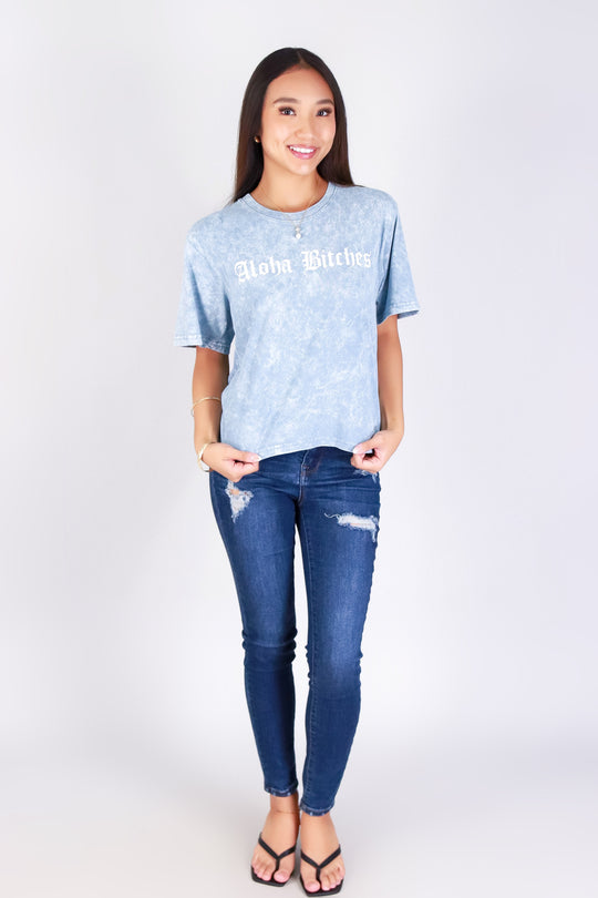 ALOHA BITCHES CROP TEE
