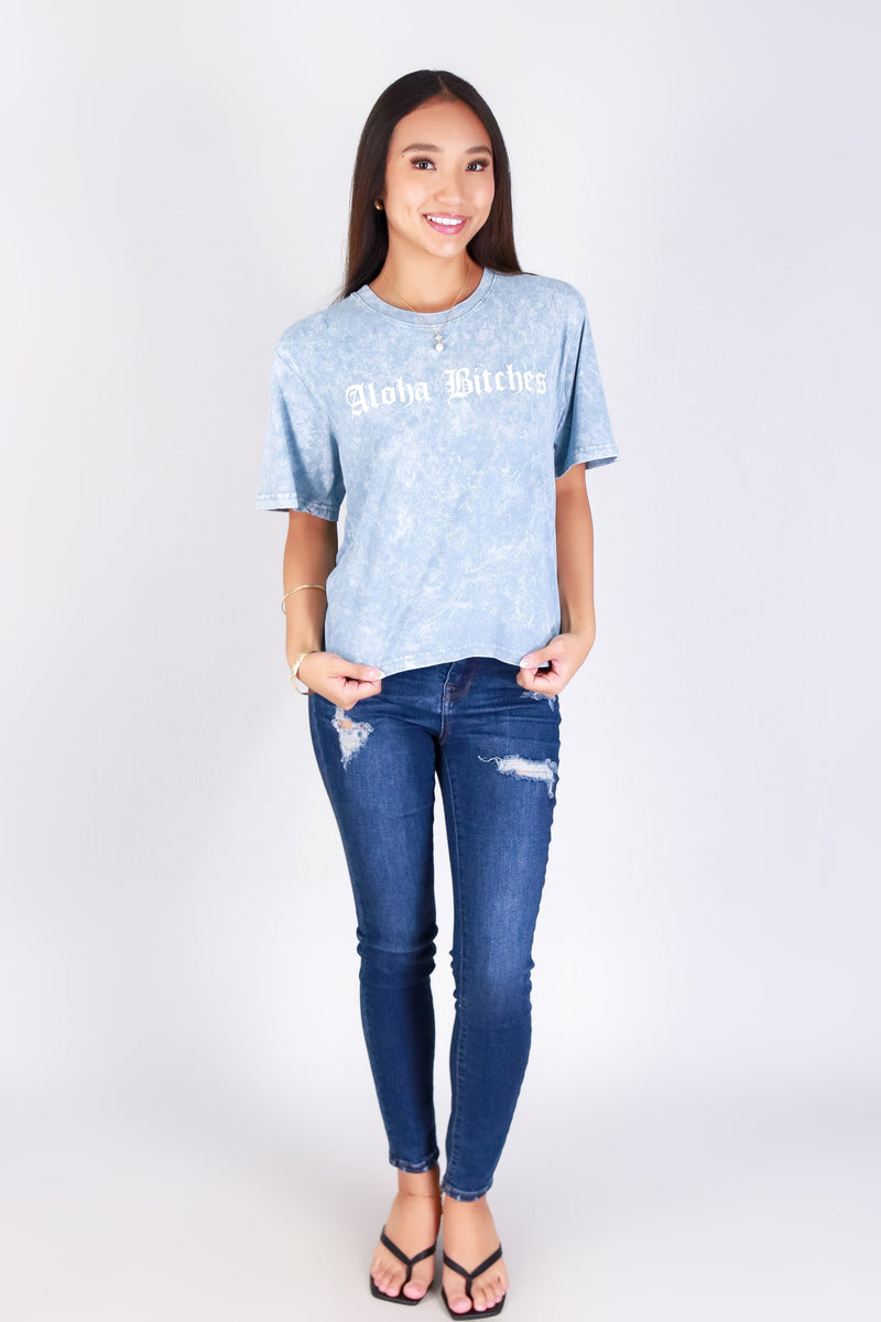ALOHA BITCHES CROP TEE