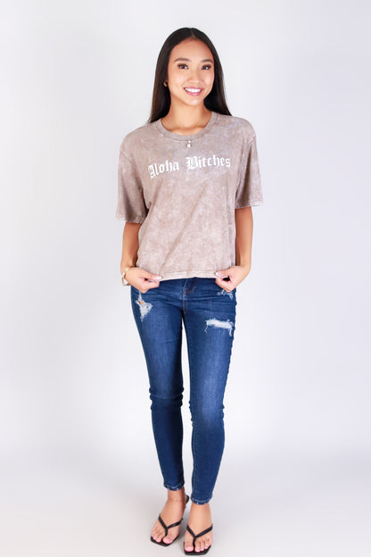 ALOHA BITCHES CROP TEE