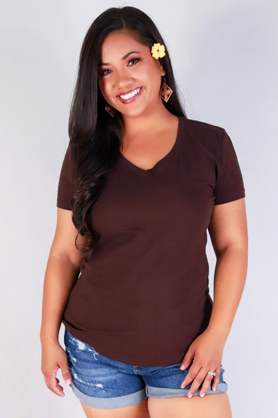 Jeans Warehouse Hawaii - PLUS BASIC V NECK TEES - TO YOURSELF TOP | By ROSIO