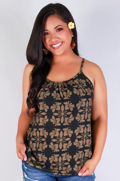 Jeans Warehouse Hawaii - PLUS S/L PRINT WOVEN TOPS - HIBISCUS QUILT TOP | By LUZ
