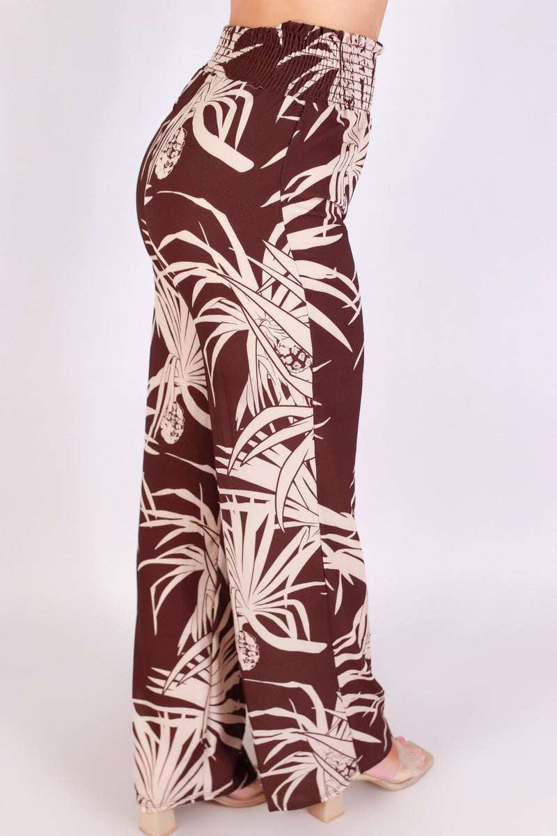 Jeans Warehouse Hawaii - PRINT WOVEN PANTS - LAUHALA SMOCKED WAIST PANTS | By LUZ
