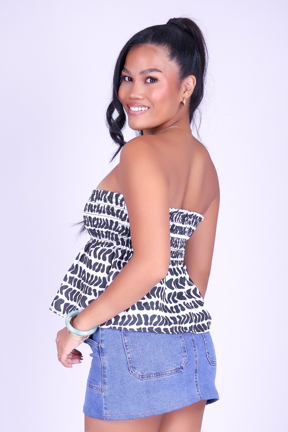HEBREW SHELL BABYDOLL TUBE TOP